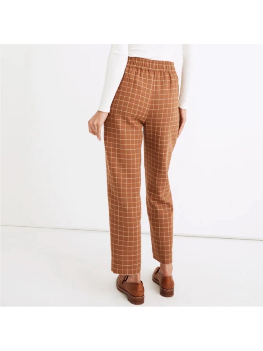 Madewell Rust-Brown Waffle Knit Pants - Picture 2 of 6